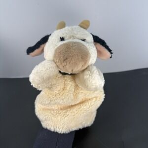 Rare Gund Milkshake 10" Plush Hand Puppet Cow Holstein Cream Curly Version UB
